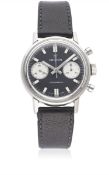 A GENTLEMAN'S STAINLESS STEEL CROTON CHRONOGRAPH WRIST WATCH CIRCA 1960s, WITH "REVERSE PANDA"