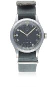 A GENTLEMAN'S BRITISH MILITARY RECORD W.W.W. WRIST WATCH CIRCA 1940s, WITH NATO DIAL, PART OF THE "