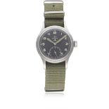 A GENTLEMAN'S STAINLESS STEEL BRITISH MILITARY OMEGA W.W.W. WRIST WATCH CIRCA 1940s, PART OF THE "