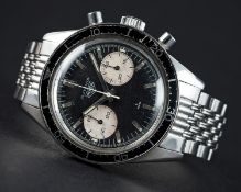 A VERY RARE GENTLEMAN'S STAINLESS STEEL HEUER AUTAVIA CHRONOGRAPH BRACELET WATCH CIRCA 1968, REF.