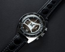 A RARE GENTLEMAN'S STAINLESS STEEL YEMA SOUS MARINE "JUMBO" DIVERS CHRONOGRAPH WRIST WATCH CIRCA