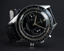 A RARE GENTLEMAN'S STAINLESS STEEL YEMA RALLYE GENEVA "BLACKOUT" WRIST WATCH CIRCA 1960s Movement: