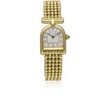 A RARE LADIES 18K SOLID GOLD CARTIER PARIS CALANDRE BRACELET WATCH CIRCA 1990s Movement: Quartz,