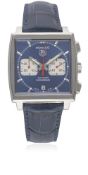 A GENTLEMAN'S STAINLESS STEEL TAG HEUER "STEVE MCQUEEN" MONACO AUTOMATIC CHRONOGRAPH WRIST WATCH