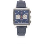 A GENTLEMAN'S STAINLESS STEEL TAG HEUER "STEVE MCQUEEN" MONACO AUTOMATIC CHRONOGRAPH WRIST WATCH