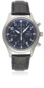 A GENTLEMAN'S STAINLESS STEEL IWC FLIEGERUHR AUTOMATIC CHRONOGRAPH WRIST WATCH DATED 2009, REF.