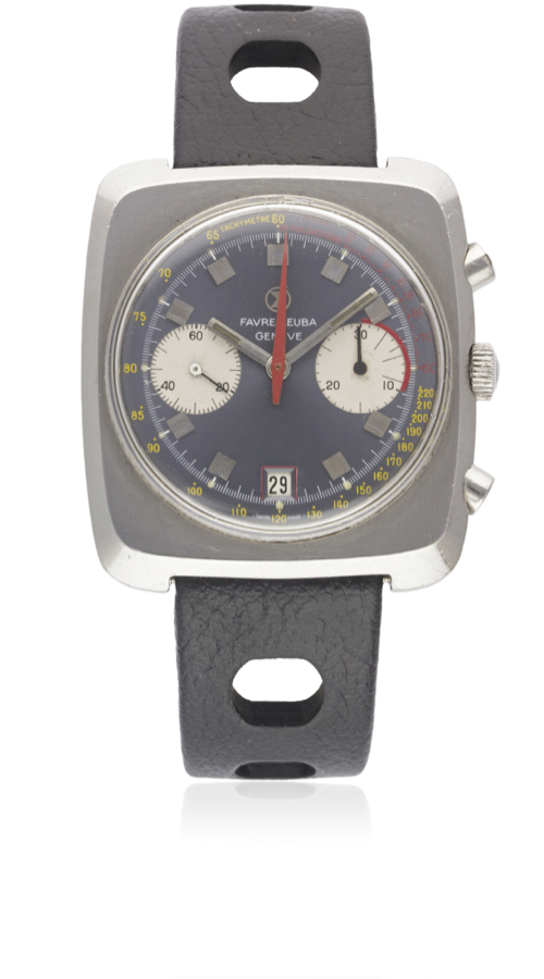 A GENTLEMAN'S STAINLESS STEEL FAVRE LEUBA CHRONOGRAPH WRIST WATCH CIRCA 1960s, REF. 31013  Movement: