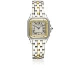 A LADIES STEEL & GOLD CARTIER PANTHERE BRACELET WATCH CIRCA 1990s, REF. 1120 2 Movement: Quartz,