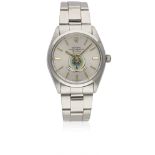 A RARE GENTLEMAN'S STAINLESS STEEL ROLEX OYSTER PERPETUAL AIR KING PRECISION BRACELET WATCH CIRCA