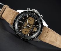 A VERY RARE GENTLEMAN'S STAINLESS STEEL YEMA RALLYE "BROWN SUGAR" CHRONOGRAPH WRIST WATCH CIRCA 1970