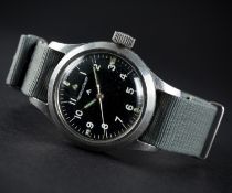 A VERY RARE GENTLEMAN'S STAINLESS STEEL BRITISH MILITARY JAEGER LECOULTRE MARK 11 RAF PILOTS WRIST