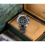 A GENTLEMAN'S STAINLES STEEL ROLEX OYSTER PERPETUAL COSMOGRAPH "ZENITH" DAYTONA BRACELET WATCH CIRCA