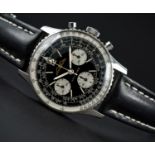 A RARE GENTLEMAN'S STAINLESS STEEL BREITLING AOPA NAVITIMER CHRONOGRAPH WRIST WATCH CIRCA 1964, REF.