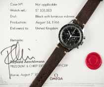 A RARE GENTLEMAN'S STAINLESS STEEL OMEGA SPEEDMASTER "ED WHITE" CHRONOGRAPH WRIST WATCH DATED