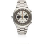 A GENTLEMAN'S STAINLESS STEEL BREITLING TRANSOCEAN CHRONO-MATIC CHRONOGRAPH BRACELET WATCH CIRCA