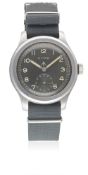 A GENTLEMAN'S STAINLESS STEEL BRITISH MILITARY CYMA W.W.W. WRIST WATCH CIRCA 1940s, PART OF THE "