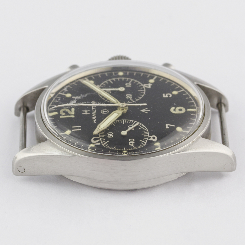 A GENTLEMAN'S STAINLESS STEEL BRITISH MILITARY HAMILTON RAF PILOTS CHRONOGRAPH WRIST WATCH DATED - Image 11 of 11