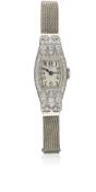 A FINE & RARE LADIES PLATINUM, WHITE GOLD & DIAMOND PATEK PHILIPPE BRACELET WATCH CIRCA 1930s