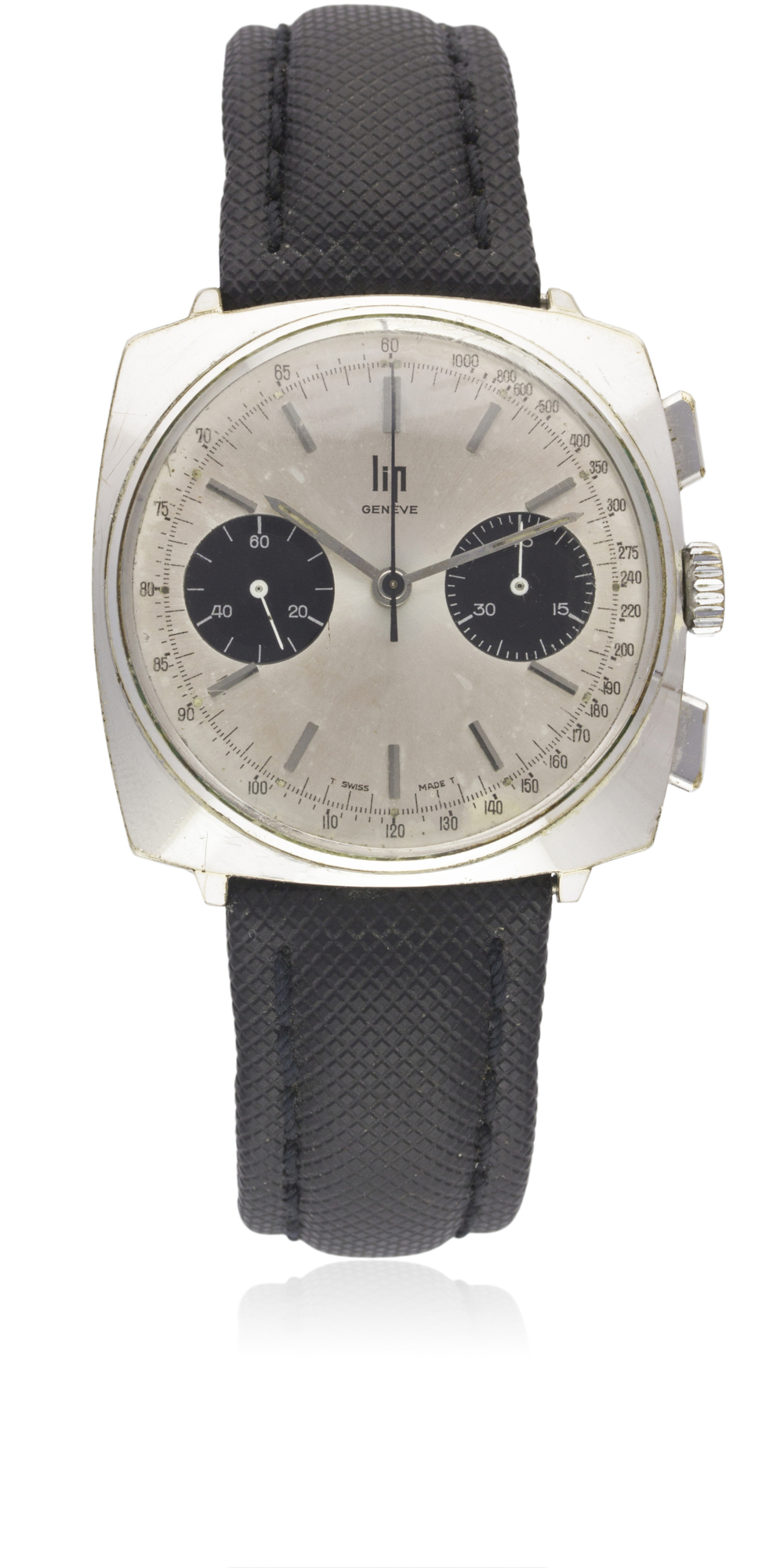 A GENTLEMAN'S CHROME PLATED LIP "TOP TIME" CHRONOGRAPH WRIST WATCH CIRCA 1960s, WITH "PANDA" DIAL - Image 2 of 2