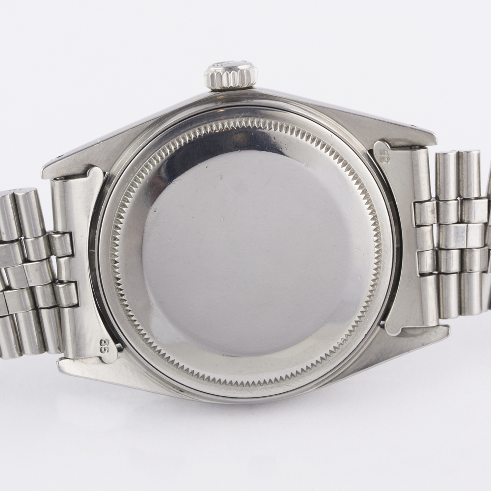 A RARE GENTLEMAN'S STEEL & WHITE GOLD ROLEX OYSTER PERPETUAL DATEJUST BRACELET WATCH CIRCA 1965, - Image 9 of 13