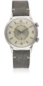 A GENTLEMAN'S STAINLESS STEEL JAEGER LECOULTRE MEMOVOX AUTOMATIC ALARM WRIST WATCH CIRCA 1960s