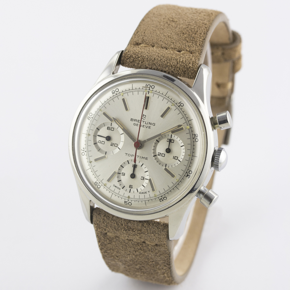 A VERY RARE GENTLEMAN'S STAINLESS STEEL BREITLING TOP TIME CHRONOGRAPH WRIST WATCH CIRCA 1964, - Image 6 of 10