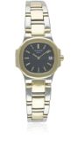 A LADIES STEEL & GOLD PATEK PHILIPPE NAUTILUS BRACELET WATCH CIRCA 1990s Movement: Quartz, signed