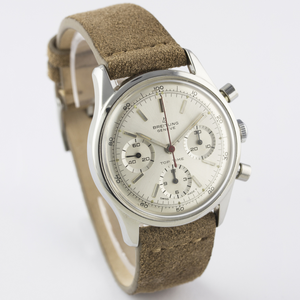 A VERY RARE GENTLEMAN'S STAINLESS STEEL BREITLING TOP TIME CHRONOGRAPH WRIST WATCH CIRCA 1964, - Image 7 of 10