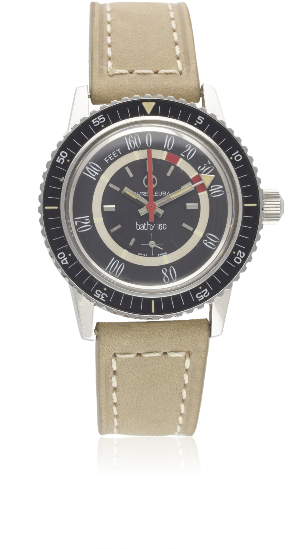 A VERY RARE GENTLEMAN'S STAINLESS STEEL FAVRE LEUBA BATHY 160 DEPTH GAUGE DIVERS WRIST WATCH CIRCA - Image 3 of 10