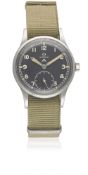 A GENTLEMAN'S STAINLESS STEEL BRITISH MILITARY OMEGA W.W.W. WRIST WATCH CIRCA 1940s, PART OF THE "