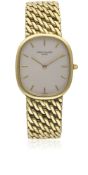 A FINE GENTLEMAN'S 18K SOLID GOLD PATEK PHILIPPE ELLIPSE AUTOMATIC BRACELET WATCH CIRCA 1990s,