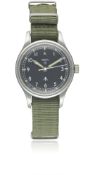 A GENTLEMAN'S STAINLESS STEEL BRITISH MILITARY SMITHS WRIST WATCH DATED 1968 Movement: 17J, manual