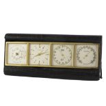 A RARE 8 DAY "FOURSOME" HERMES WEATHER STATION DESK CLOCK CIRCA 1960s, WITH ORIGINAL BOX Movement: