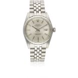 A GENTLEMAN'S STEEL & WHITE GOLD ROLEX OYSTER PERPETUAL DATEJUST BRACELET WATCH CIRCA 1969, REF.