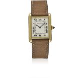 A GENTLEMAN'S 18K SOLID GOLD CARTIER PARIS TANK WRIST WATCH CIRCA 1970s Movement: 17J, manual