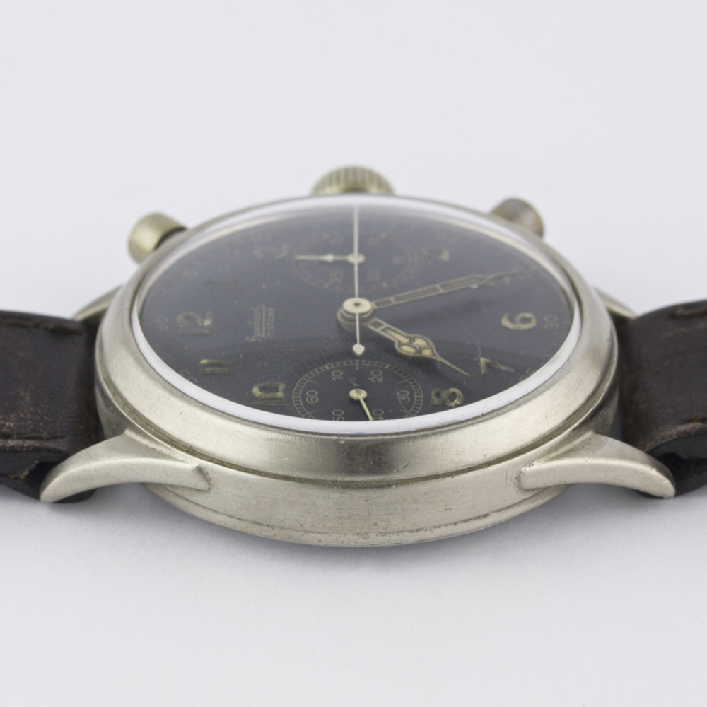 A RARE GENTLEMAN'S NICKEL PLATED GERMAN MILITARY HANHART LUFTWAFFE PILOTS FLYBACK CHRONOGRAPH - Image 11 of 11