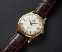 A FINE GENTLEMAN'S 18K SOLID GOLD OMEGA CONSTELLATION CHRONOMETER WRIST WATCH CIRCA 1961, REF.