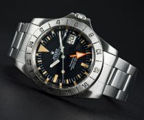 A VERY RARE GENTLEMAN'S STAINLESS STEEL ROLEX OYSTER PERPETUAL DATE EXPLORER II "ORANGE HAND"