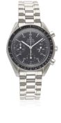 A GENTLEMAN'S STAINLESS STEEL OMEGA SPEEDMASTER AUTOMATIC CHRONOGRAPH BRACELET WATCH CIRCA 2008