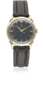 A GENTLEMAN'S 9CT SOLID GOLD OMEGA WRIST WATCH CIRCA 1954, REF. 139199 WITH BLACK "HONEYCOMB" DIAL