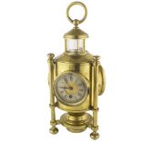 A RARE BRASS CASED 8 DAY INDUSTRIAL SERIES NOVELTY CLOCK COMPENDIUM WEATHER STATION BY GUILMET CIRCA