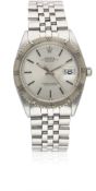 A GENTLEMAN'S STEEL & WHITE GOLD ROLEX OYSTER PERPETUAL DATEJUST "TURNOGRAPH" BRACELET WATCH CIRCA