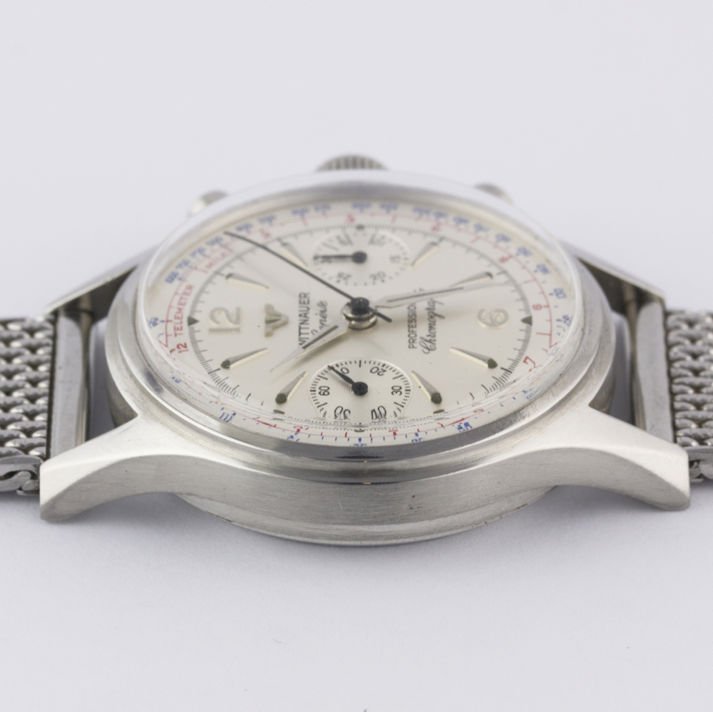A GENTLEMAN'S STAINLESS STEEL WITTNAUER PROFESSIONAL CHRONOGRAPH BRACELET WATCH CIRCA 1960s, REF. - Image 11 of 11