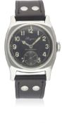 A RARE GENTLEMAN'S STAINLESS STEEL CZECH MILITARY AIR FORCE LONGINES PILOTS WRIST WATCH CIRCA 1947