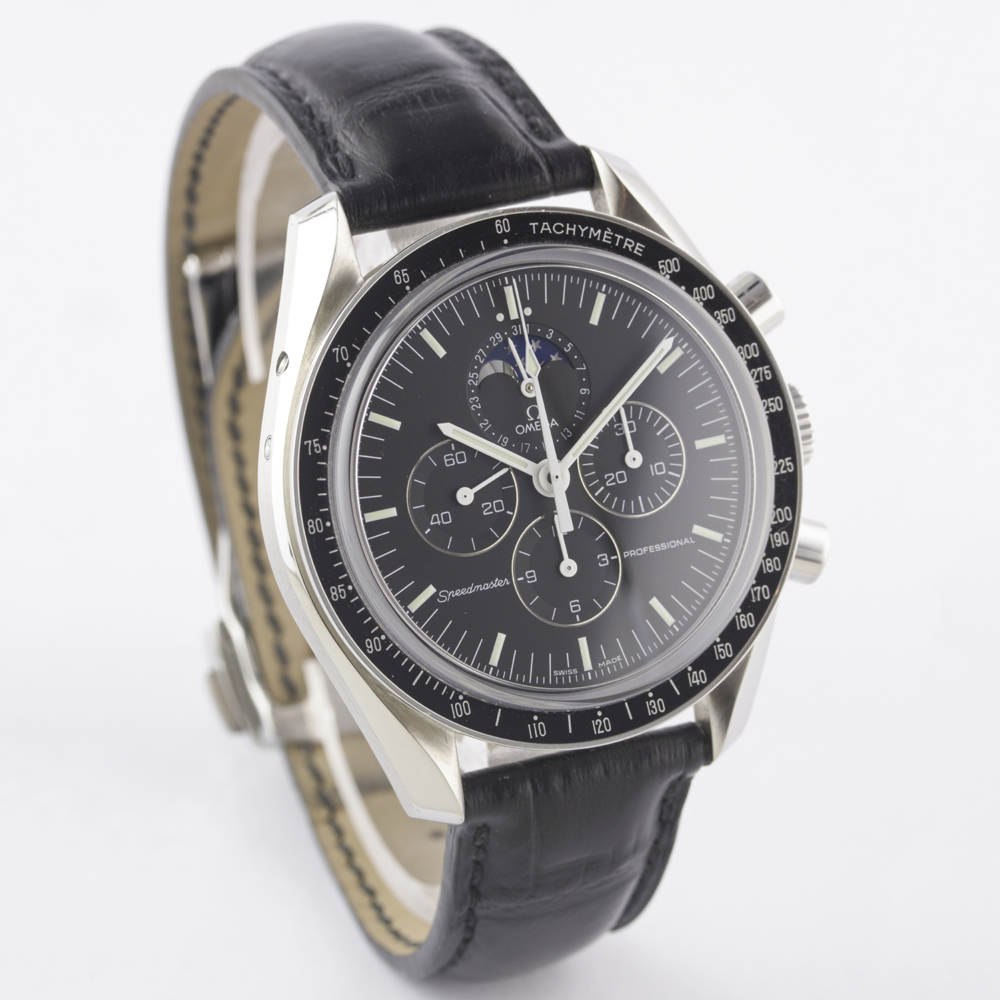 A GENTLEMAN'S STAINLESS STEEL OMEGA SPEEDMASTER PROFESSIONAL MOONPHASE CALENDAR CHRONOGRAPH WRIST - Image 6 of 10