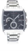 A GENTLEMAN'S STAINLESS STEEL TAG HEUER MONACO LS AUTOMATIC CHRONOGRAPH BRACELET WATCH CIRCA 2010,