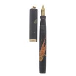 A RARE LACQUERED NAMIKI FOUNTAIN PEN CIRCA 1930s, MAKI-E LACQUER DECORATION DEPICTING A QUIVER OF