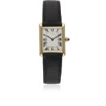 A GENTLEMAN'S 18K SOLID GOLD CARTIER TANK WRIST WATCH CIRCA 1960s Movement: 18J, manual wind, signed