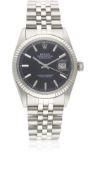 A GENTLEMAN'S STEEL & WHITE GOLD ROLEX OYSTER PERPETUAL DATEJUST BRACELET WATCH CIRCA 1968, REF.