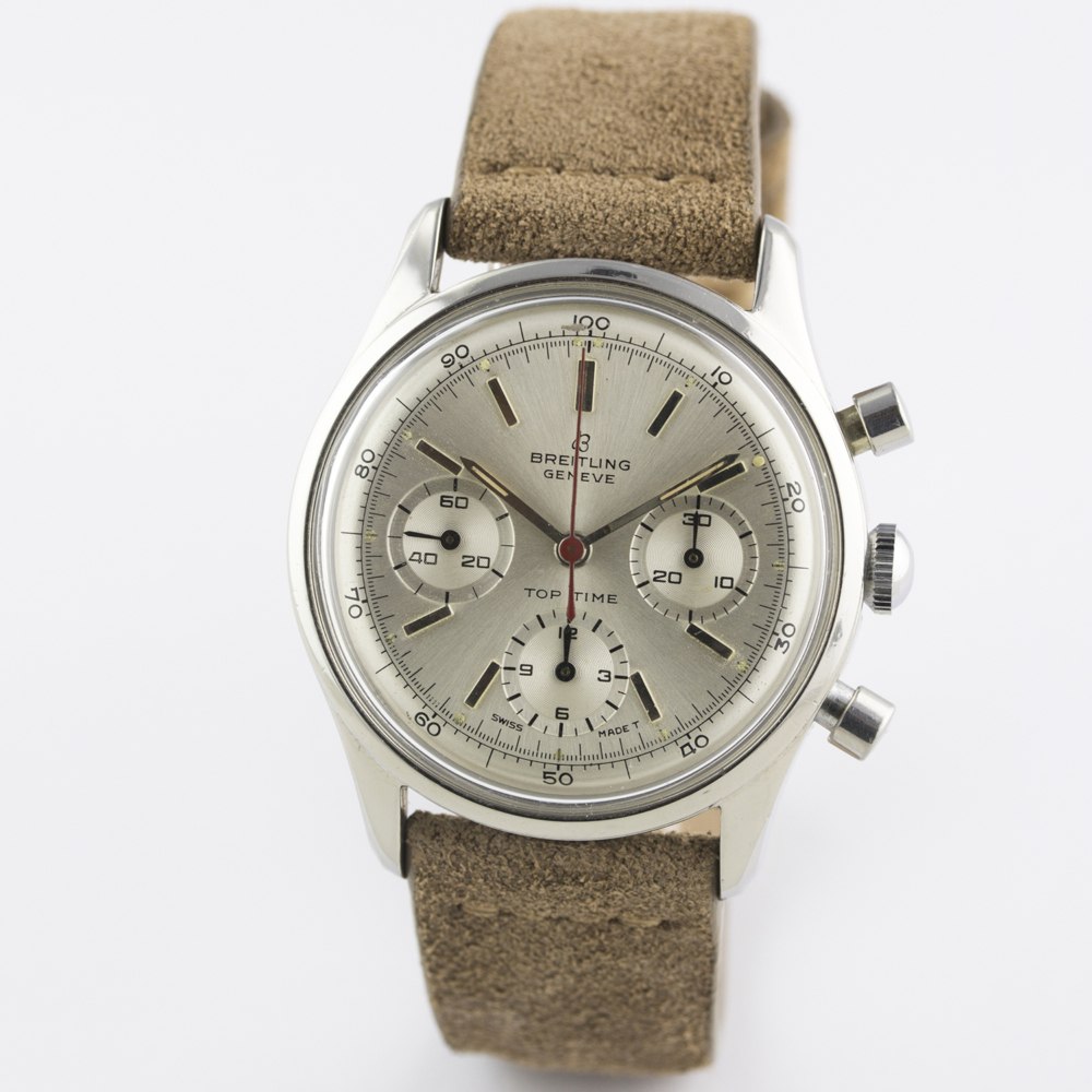 A VERY RARE GENTLEMAN'S STAINLESS STEEL BREITLING TOP TIME CHRONOGRAPH WRIST WATCH CIRCA 1964, - Image 4 of 10